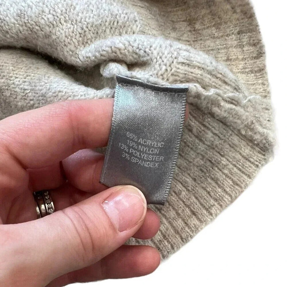 Marled Reunited Clothing Beige Turtleneck Sweater M - Picture 4 of 4